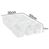 Schubladen Organizer 8 Teile Organizer Set - 10 cm hoch - Boxen in 3 Größen - passend für Schubladen von 30 x 50 cmSchubladeneinsatz passend für Schubladen von 30 x 50 cm